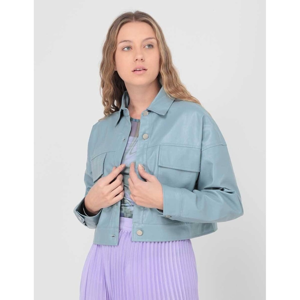 Baevely NWT Faux Leather Talia Cropped Jacket‎ - ($58.95) Small - Oversized Fit